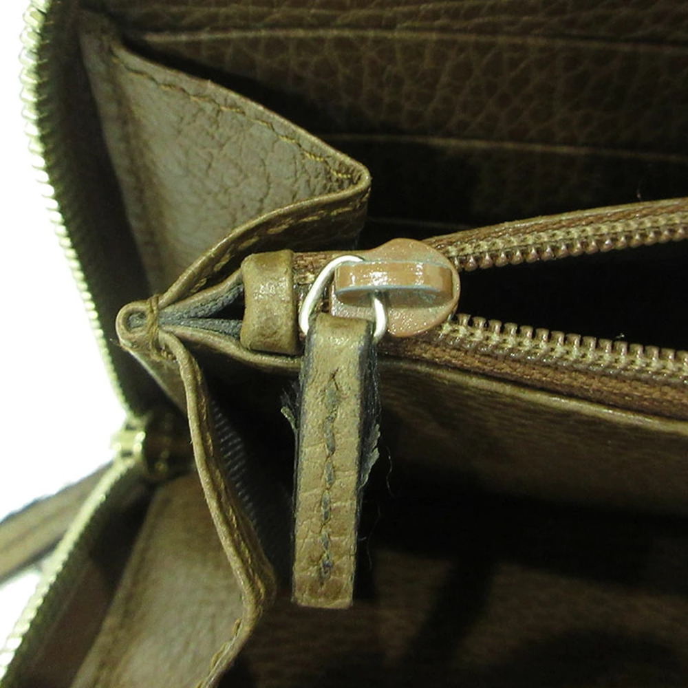 GUCCI GG Canvas Round Zip Long Wallet Beige - Picture 7 of 12